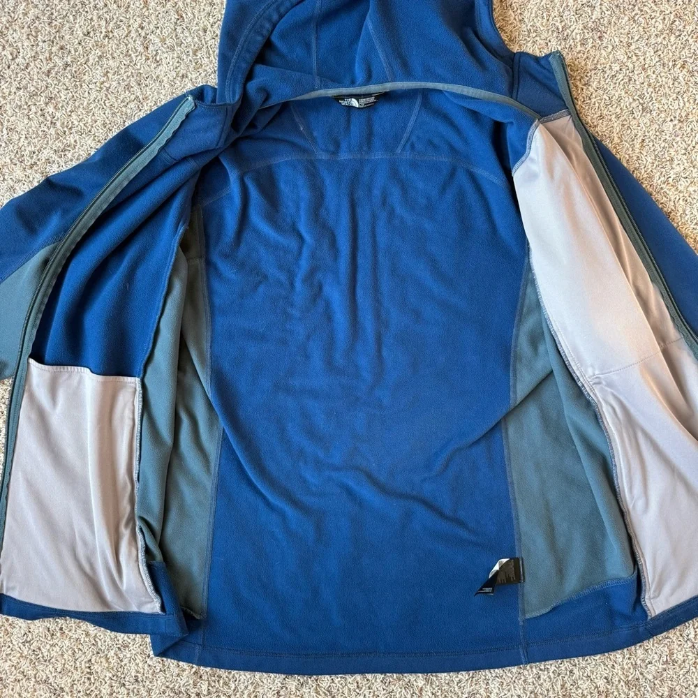 The North Face AO Softshell Hoodie Shady Blue Grey Mens Large Outdoor Hiking